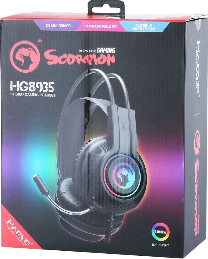 Проводные наушники Marvo HG8935 USB 2.0 Gaming Headset с подсветкой, ПК