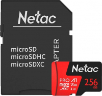 Карта памяти MicroSD 256GB Netac P500 Extreme Pro + SD адаптер