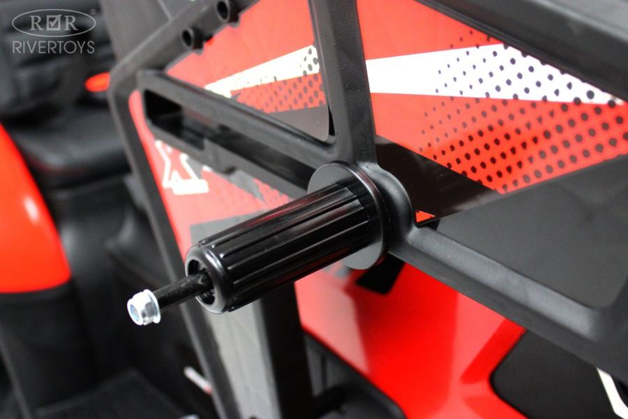 Детский электромобиль RiverToys экскаватор-погрузчик A777MP красный