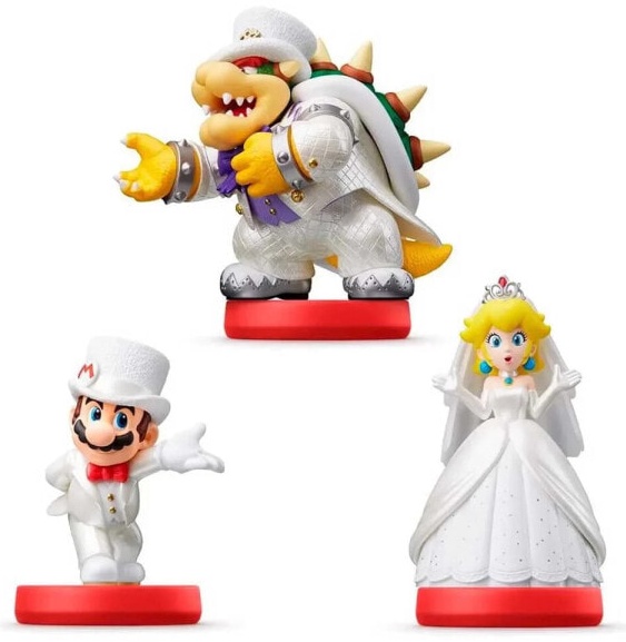 (EU) Интерактивная фигурка amiibo Свадебный набор: Марио, Пич и Боузер (Super Mario Collection)