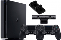 Sony PlayStation 4 Slim (1TB) (PS4, CUH-2216B) + PlayStation Camera + 2-й геймпад + зарядная станция