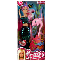 Кукла 29 см София, руки и ноги сгиб, русалка, дельфин, акс, кор КАРАПУЗ в кор.24шт 66001M-F2-S-BB