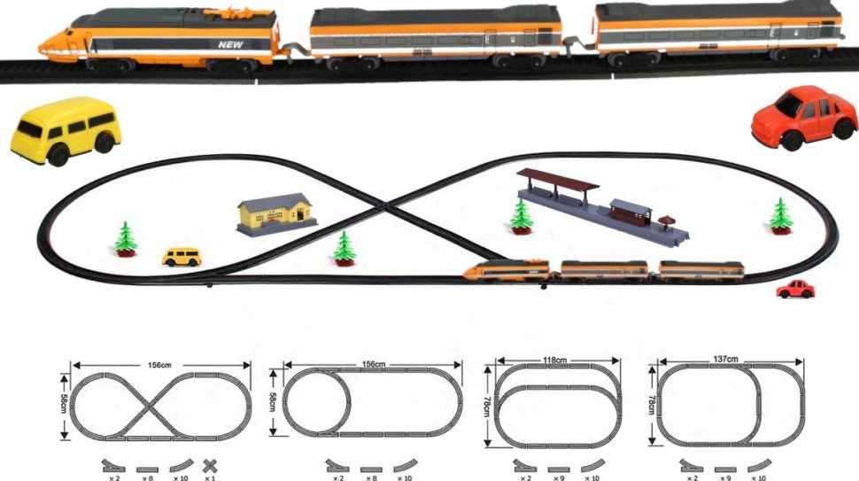 Железная дорога Fenfa Скоростной экспресс с ж/д станцией 4,3 м (1638A)