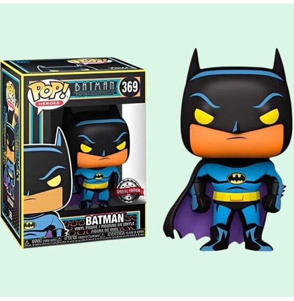 (CN) Фигурка Funko Pop! Heroes: Batman The Animated Series - Batman (Black Light) (369)