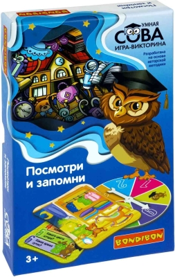 (EU) Настольная игра Bondibon Игра-викторина Умная Сова «Посмотри и запомни»