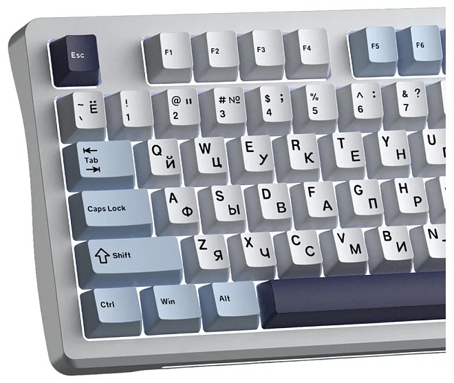 Клавиатура AULA S98 3in1 Reaper свитчи РУС, Бело-голубо-пурпурная