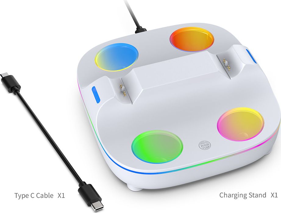 Зарядная станция DOBE для 2-х геймпадов Sony Dualsense (белая) (TP5-35115)