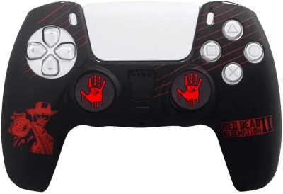Силиконовый чехол для геймпада Sony DualSense Red Dead Redemption 2 + 2 накладки на стики