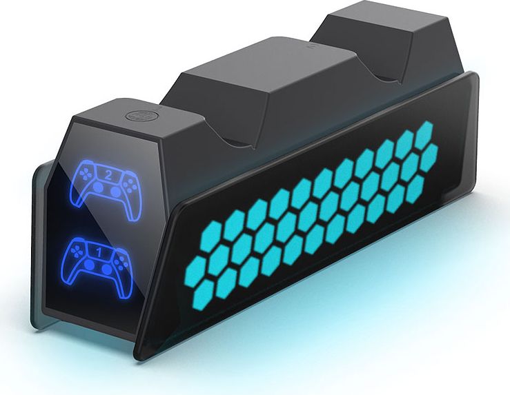 Зарядная станция DOBE для 2-х геймпадов Sony Dualsense RGB (черная) (TP5-3571)