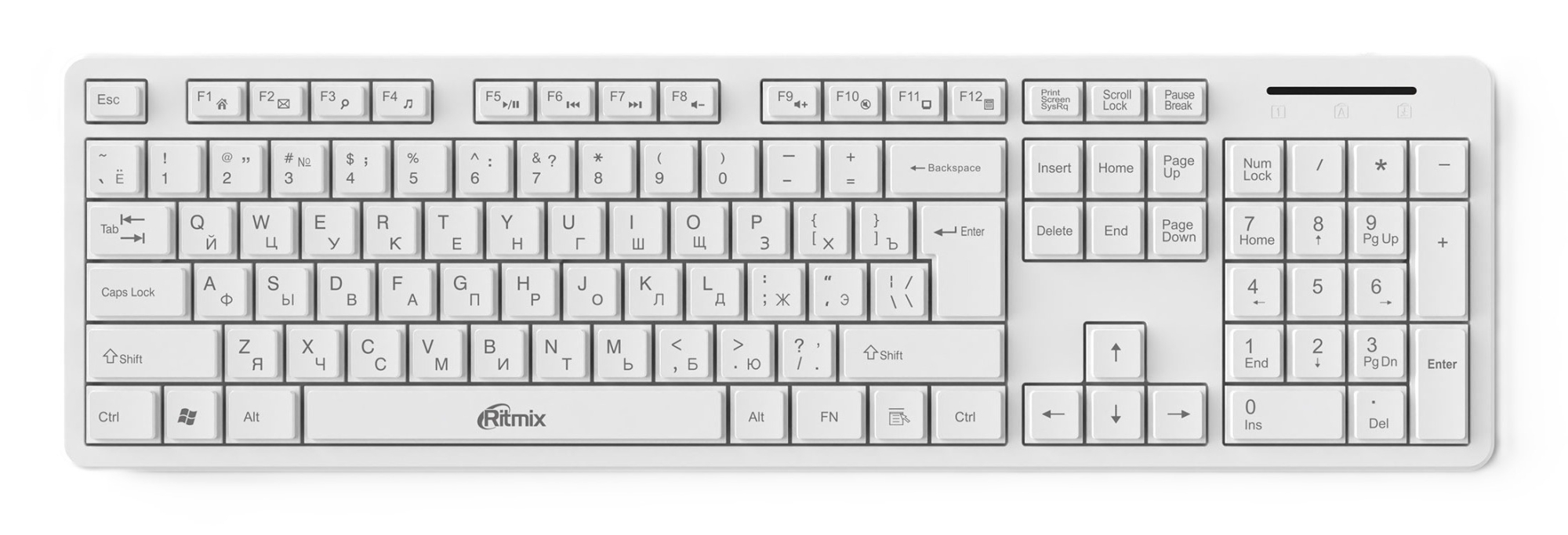 Клавиатура Ritmix RKB-304W, Белая