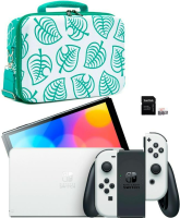 Nintendo Switch OLED 64GB (белый) (AZ) + сумка-переноска + карта памяти 128гб