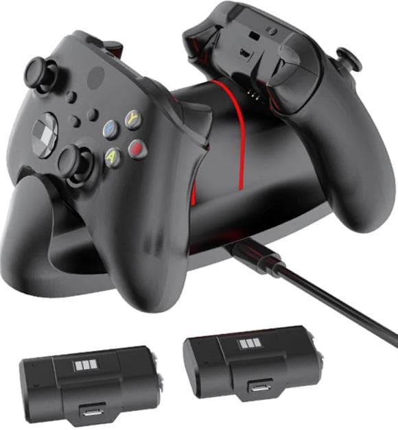 Зарядная станция AOLION для 2-x геймпадов XBOX Series / XBOX One + 2 аккумулятора 1100 мА·ч + 4 крышки