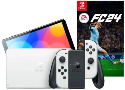 Игровая приставка Nintendo Switch OLED 64GB (белый) (AZ) + Игра EA Sports FC 24