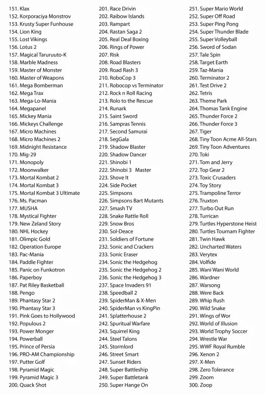 Игровая приставка 16-бит DVTech MD 300 игр