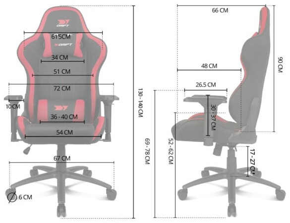 (EU) Игровое кресло DRIFT DR110BGRAY, 236044043, Серое