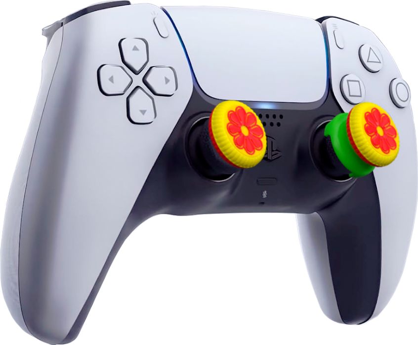 2 низкие + 1 высокая накладки на стики Honey для DualSense PS5 (желтые)