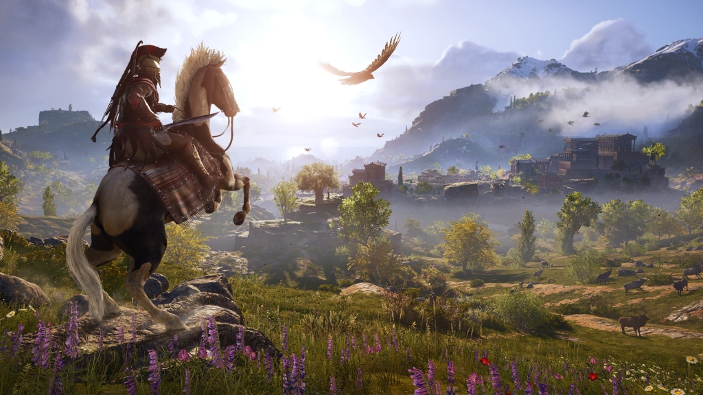 Скриншот открытого мира Assassin’s Creed Odyssey с картой или островами