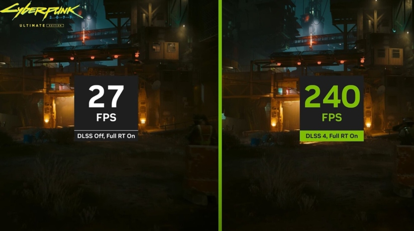 cyberpunk 2077 fps с dlss frame generation включено выключено