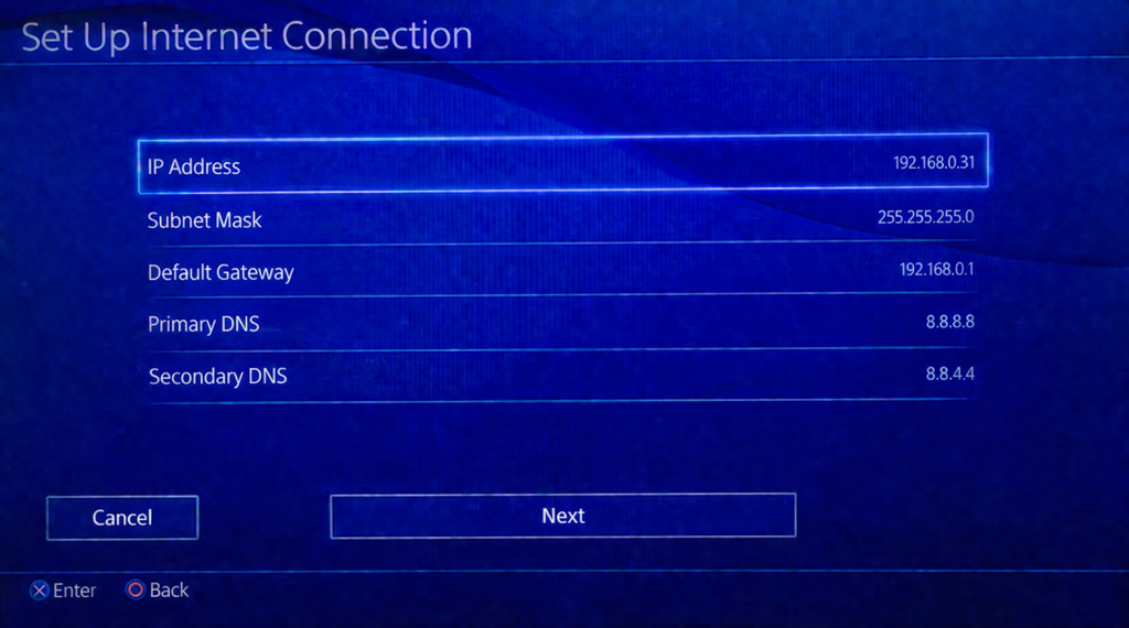 настройка сети ps5 ручной ввод ip и dns параметры сети