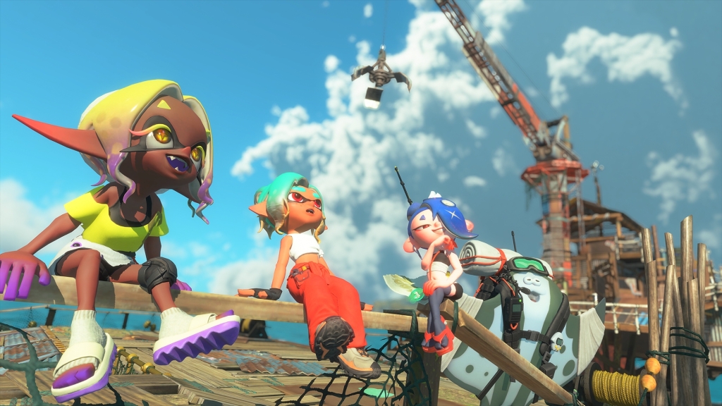 скриншот Splatoon Raiders с персонажем и яркой картой