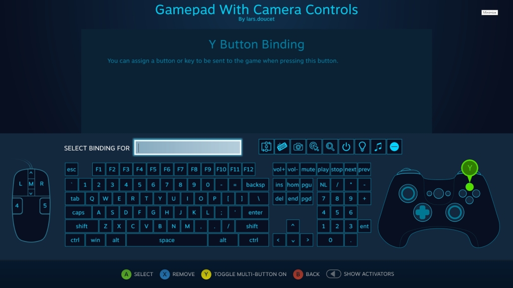 интерфейс Steam Input с настройкой профиля для Valve Steam Controller