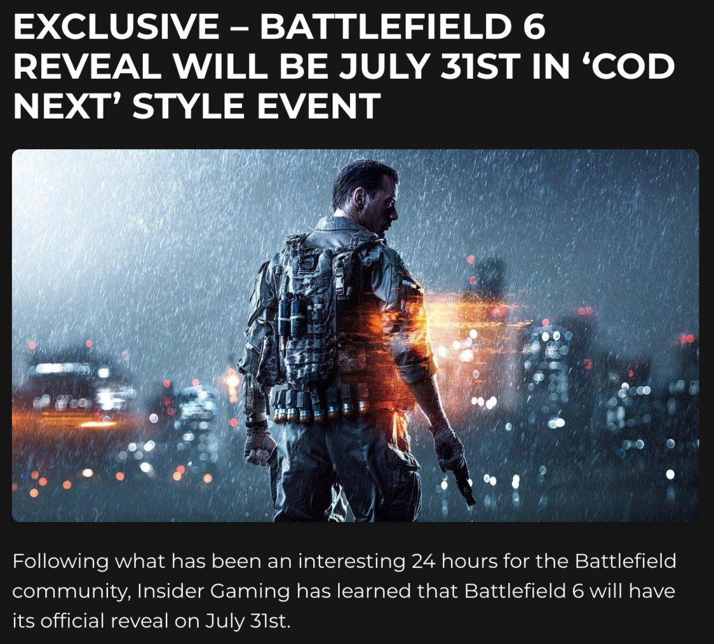Battlefield 6 дата анонса