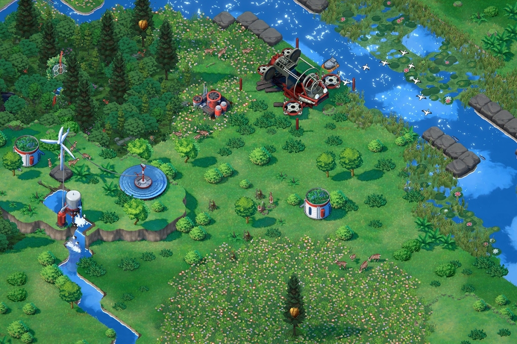 игрок расслабленно фармит ресурсы в спокойной игровой локации
