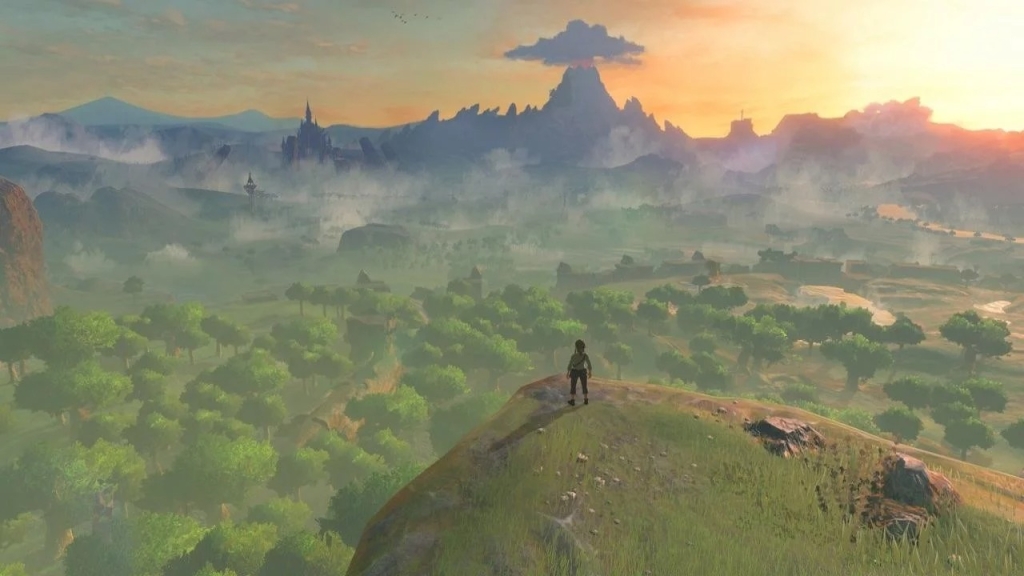 Скриншот из Zelda Breath of the Wild с физикой или взаимодействием