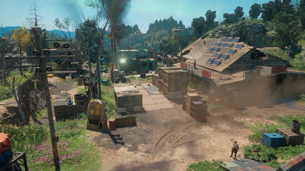 персонаж стоит на пустой карте открытого мира без активностей вокруг