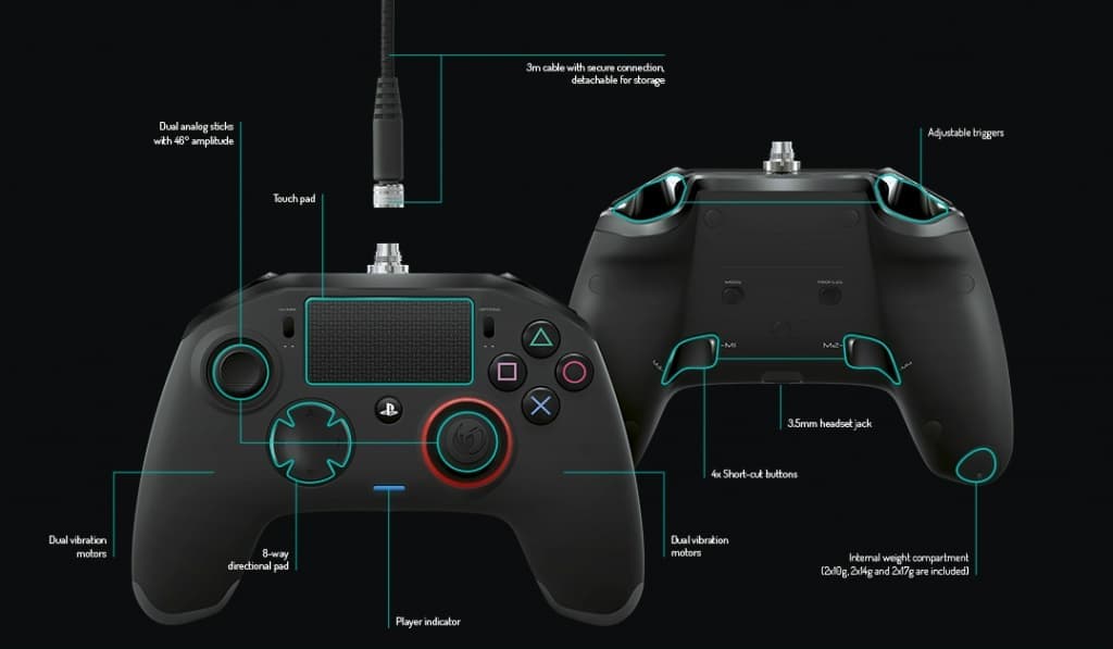 Проводной геймпад для PS4 - Nacon Revolution Pro Controller