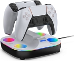Зарядная станция DOBE для 2-х геймпадов Sony Dualsense (белая) (TP5-35115)