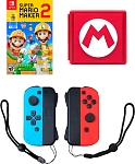 ИгроПак для Nintendo Switch: Игра Super Mario Maker 2 + контроллеры LaR JOY PAD + Кейс HORI на 12 игровых карт