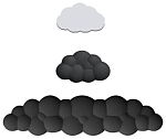 (EU) Коврик для мыши с подставкой для запястья HEY CAT'S DIARY HMW1 Small clouds Черный
