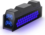 Зарядная станция DOBE для 2-х геймпадов Sony Dualsense RGB (черная) (TP5-3571)