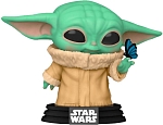 Фигурка Funko POP! Bobble: Star Wars: Mandalorian: Grogu with Butterfly Эксклюзив (54529)
