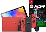 Игровая приставка Nintendo Switch OLED 64GB (Mario Red Edition) (AZ) + Игра EA Sports FC 24