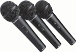 (EU) Комплект 3 динамических микрофона Behringer XM1800S, суперкардиоида, с выключателем