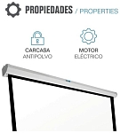 (EU) Аксессуар для проектора Iggual PSIPS184 (электрический рулонный экран 16:9, 84", матовый) , Белый