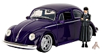 Модель автомобиля Jada 1:24 Wednesday Volkswagen Beetle w/Figure