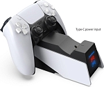 Зарядная станция DOBE для 2-х геймпадов Sony Dualsense (белая) (TP5-0523)