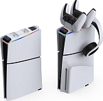 Зарядная станция DOBE для 2-х геймпадов Sony Dualsense RGB (белая) (TP5-3597)