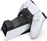 Зарядная станция DOBE для 2-х геймпадов Sony Dualsense (белая) (TP5-0523)