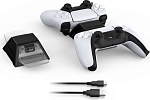 Зарядная станция DOBE для 2-х геймпадов Sony Dualsense (белая) (TP5-0528)