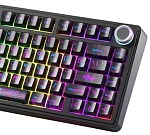 Клавиатура AULA F75 Neonight Cotton Candy бесшумные свитчи РУС, Чёрная