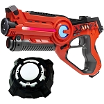 Игровой набор лазертаг пистолет и мишень на батарейках (красный), Wineya  W7001U-Red